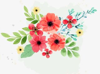 文艺清新花草花环海报设计装饰免抠