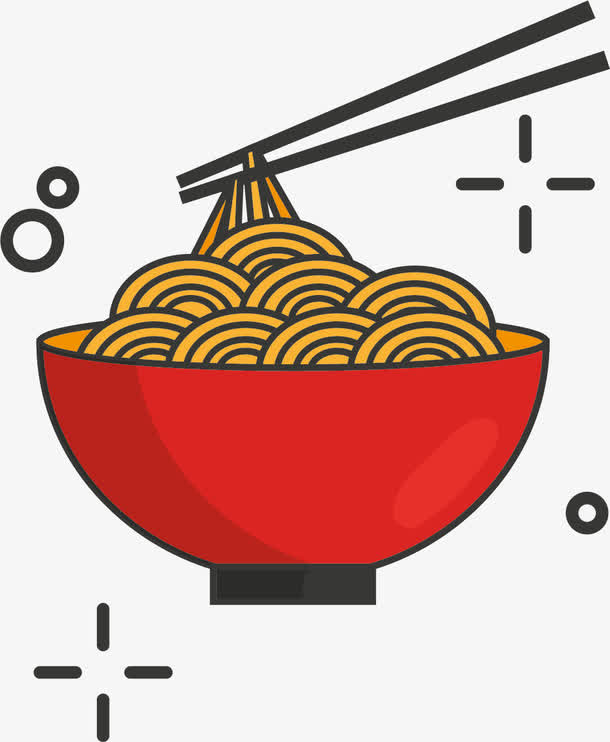中国风红色面食免抠