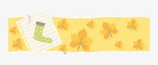 矢量纸张撕开复古黄色小清新树叶免抠