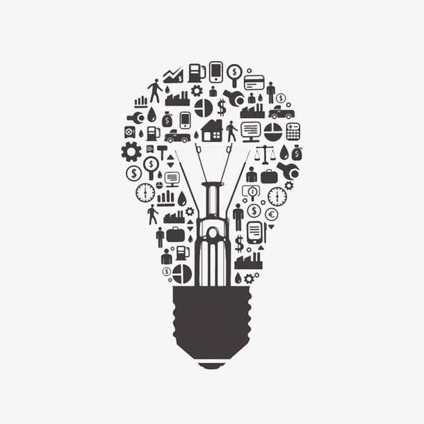 智慧的灯泡免抠
