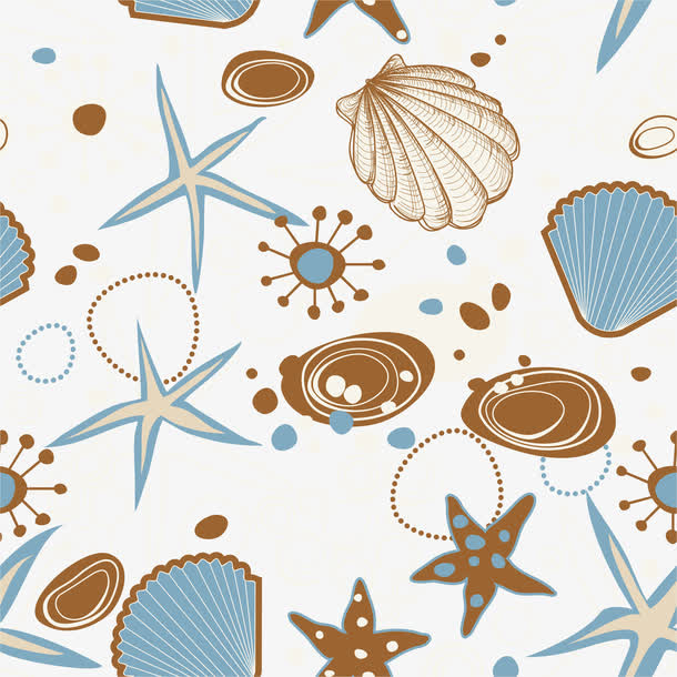 矢量手绘海星背景