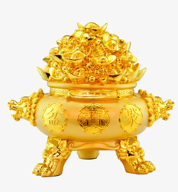 金色聚宝盆免抠