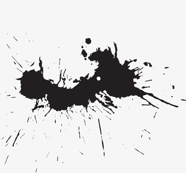 黑色飞溅液体免抠