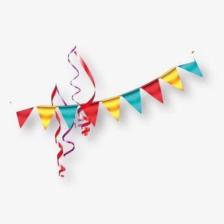 彩色三角形挂件免抠