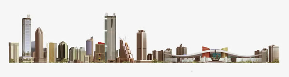 手绘深圳建筑免抠
