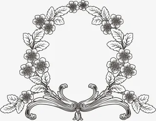 欧式复古花纹边框装饰元素免抠