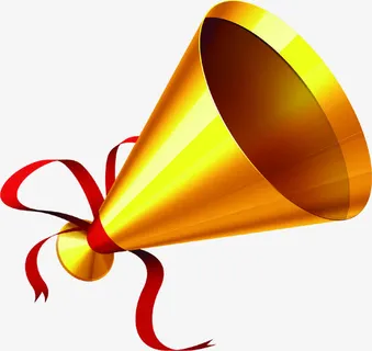 手绘金色光效喇叭免抠