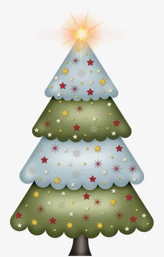 闪烁的圣诞树免抠