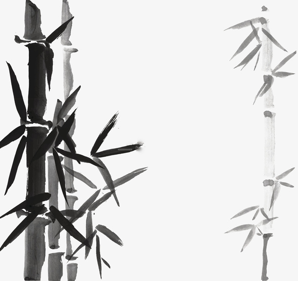 中国风创意水墨竹文化免抠