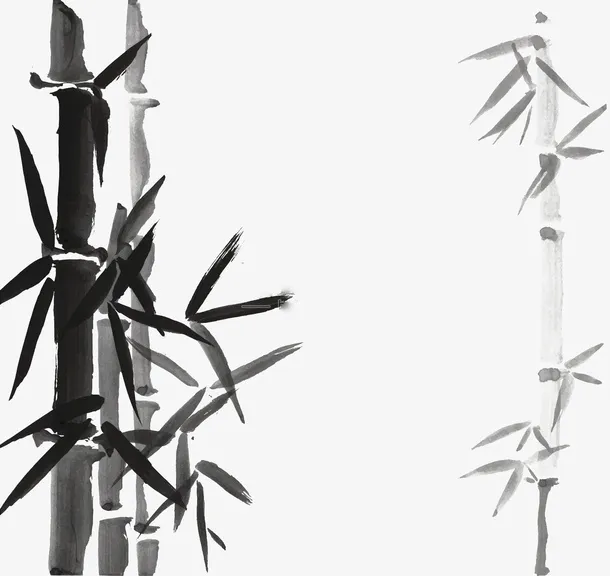 中国风创意水墨竹文化免抠