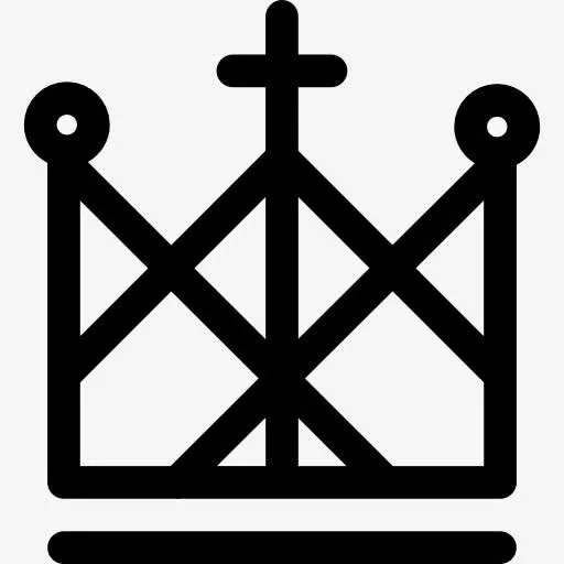 皇冠线条设计与天主教的十字架上图标免抠