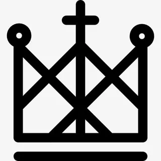 皇冠线条设计与天主教的十字架上图标免抠