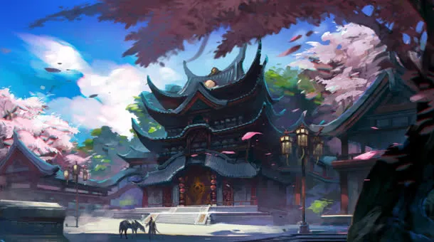 唯美古风场景原画免抠
