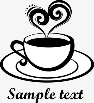 手绘热咖啡素材免抠