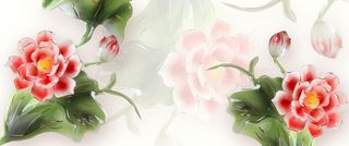 精美玉雕花卉背景高清