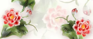 精美玉雕花卉背景高清