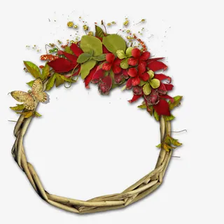 创意鲜花相框免抠