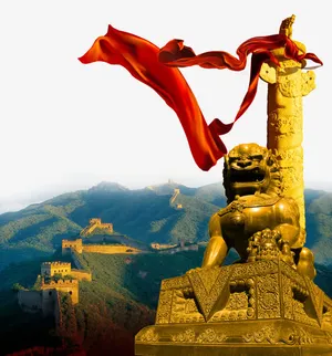 中国风长城海报免抠