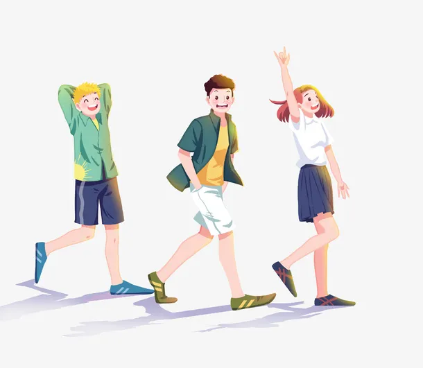 青少年 卡通  插画 素材免抠手绘/卡通卡通元素