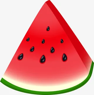 红色美味西瓜免抠