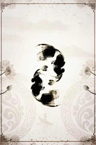 中国风水墨古朴简约海报背景素材高清