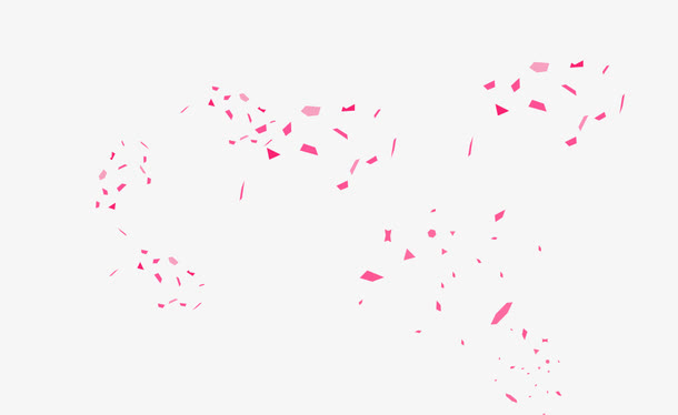 红色碎片花瓣免抠