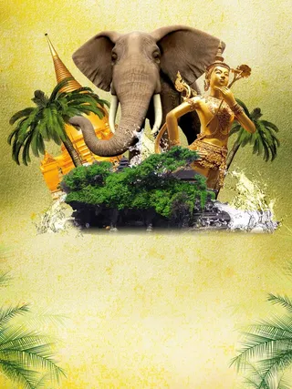 泰国假日旅游海报背景模板高清