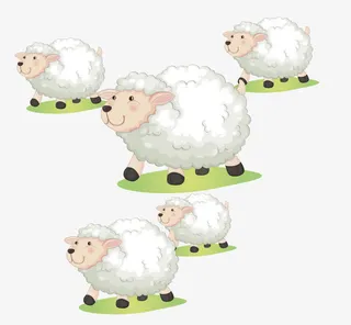 一群可爱的绵羊矢量素材免抠