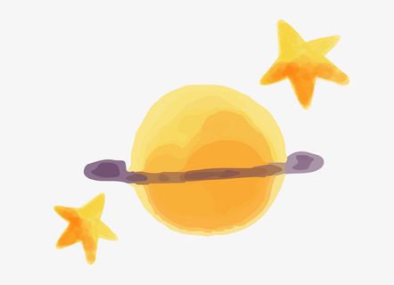 卡通手绘黄色的星星月亮免抠