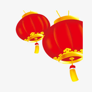 欢乐喜庆元宵展板灯笼免抠