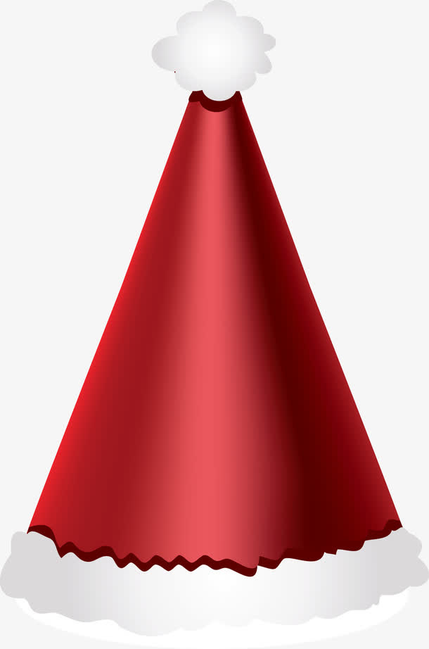 炫彩锥形圣诞帽矢量图免抠