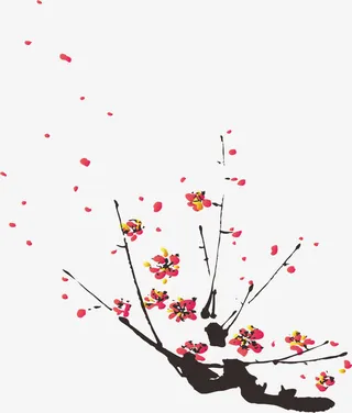 浪漫梅花花瓣免抠