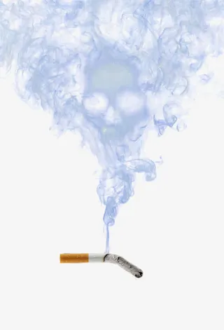 香烟烟雾骷髅头免抠