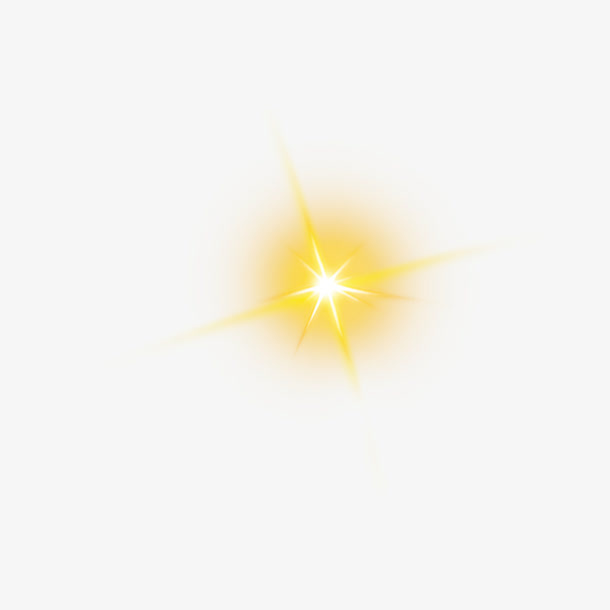 金色星星光芒效果免抠装饰效果特效元素