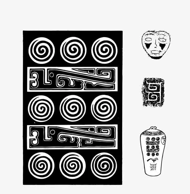 青铜纹样方形免抠