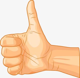 黄色手指点赞手势免抠手绘/卡通卡通元素