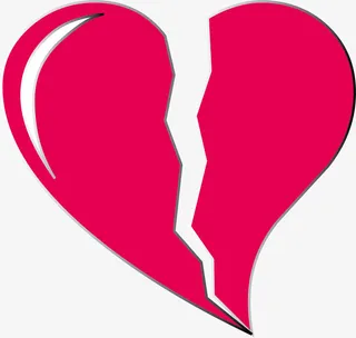 简约情人节裂开爱心免抠