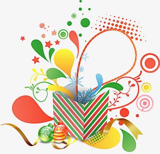 免抠节日大礼包彩球装饰免抠