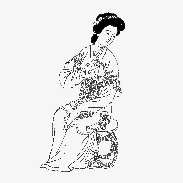 手绘古代人物免抠