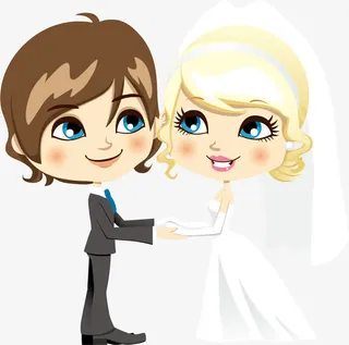 新郎与求婚的男女矢量素材免抠