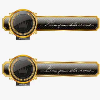 金色欧式华丽横幅免抠