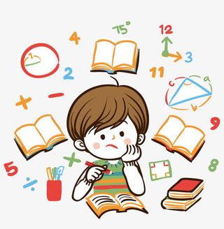 爱学习的小孩矢量免抠