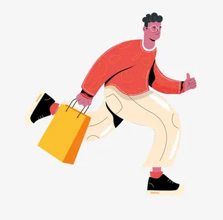 男购物卡通人免抠
