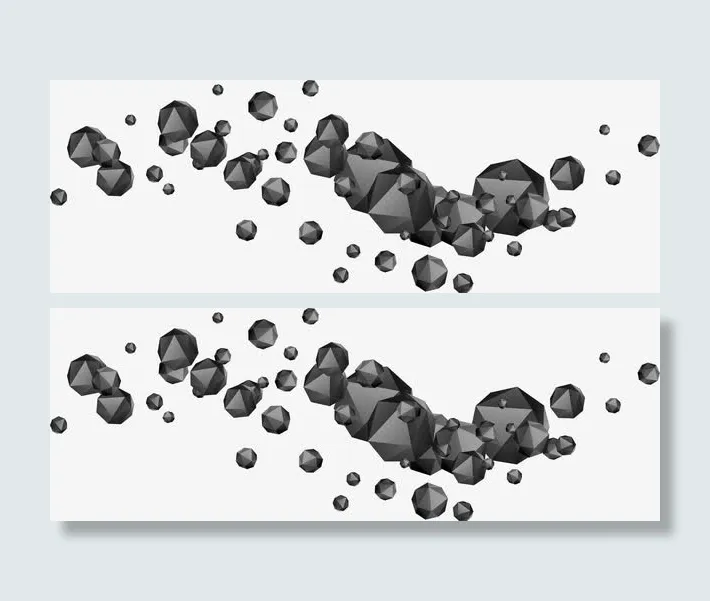 灰色几何漂浮素材免抠