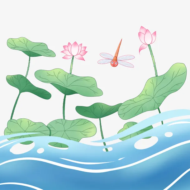 小暑时节清凉荷塘免抠