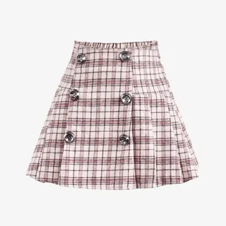 粉色百褶裙免抠