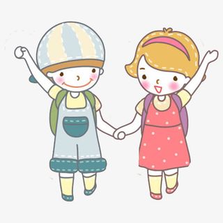 手拉手的孩子免抠