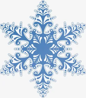 蓝色雪花免抠