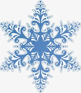 蓝色雪花免抠