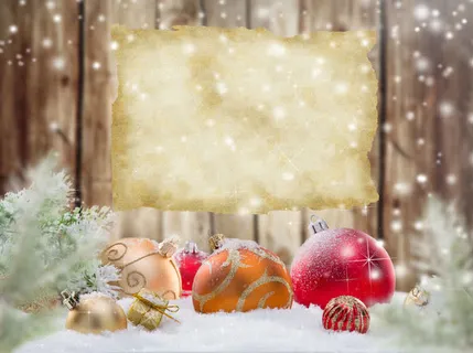 圣诞树饰品与牛皮纸免抠